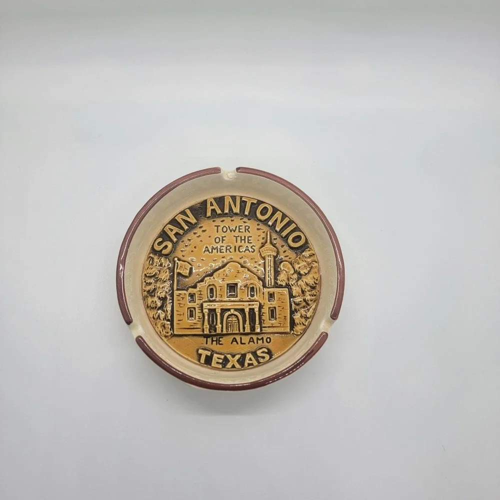 Vintage San Antonio Texas Ashtray Alamo & Tower of the Americas Japan Made 4.5" - Picture 4 of 7
